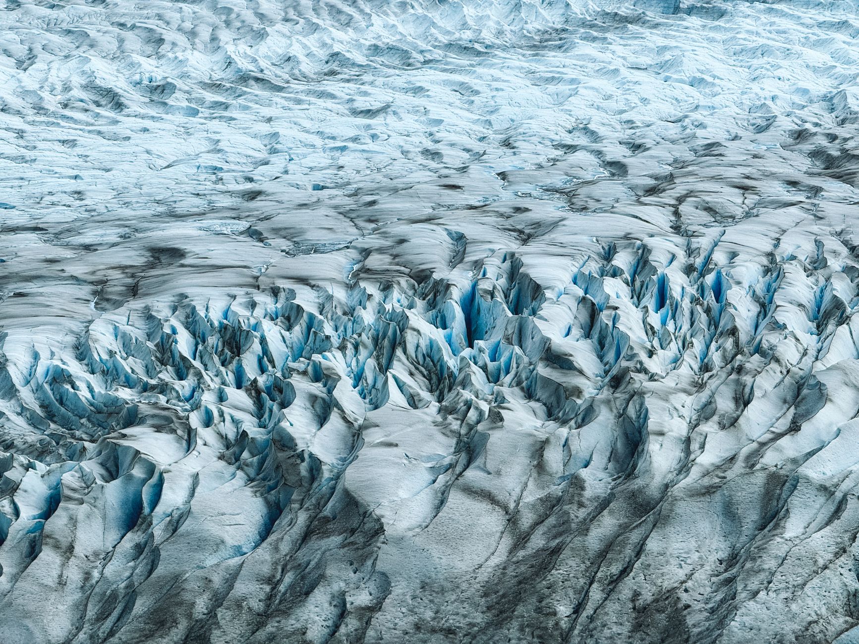 Glacier lake with dramatic Andean mountains in Patagonia